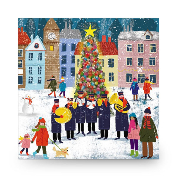 Christmas Card - Brass Band by the Tree